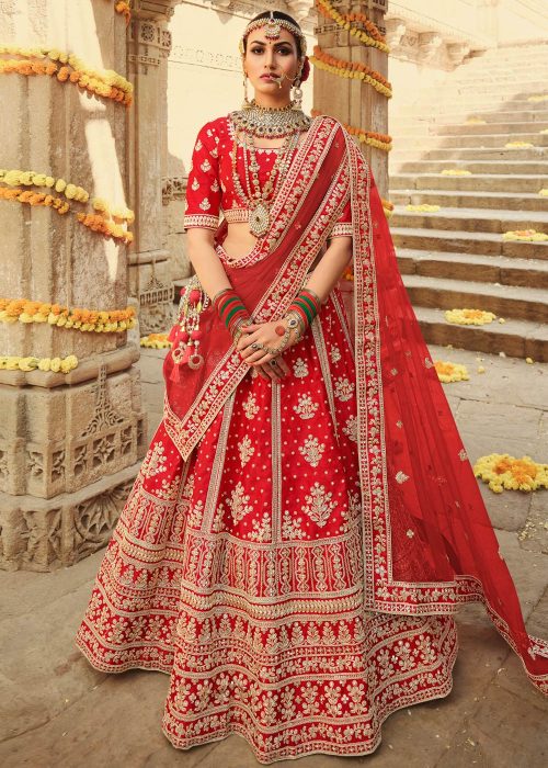 Red-silk-embroidered-bridal-lehenga-choli-912A